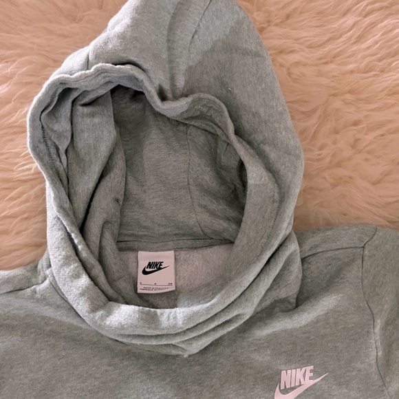Nike Cowl Neck Pullover Green Logo Hoodie Oversized Sweatshirt - Picture 4 of 7
